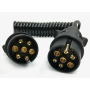 PRZEDŁUŻACZ 7 PIN KABEL SPIRALNY wtyczka-wtyczka PRZEWÓD 1,8-2m